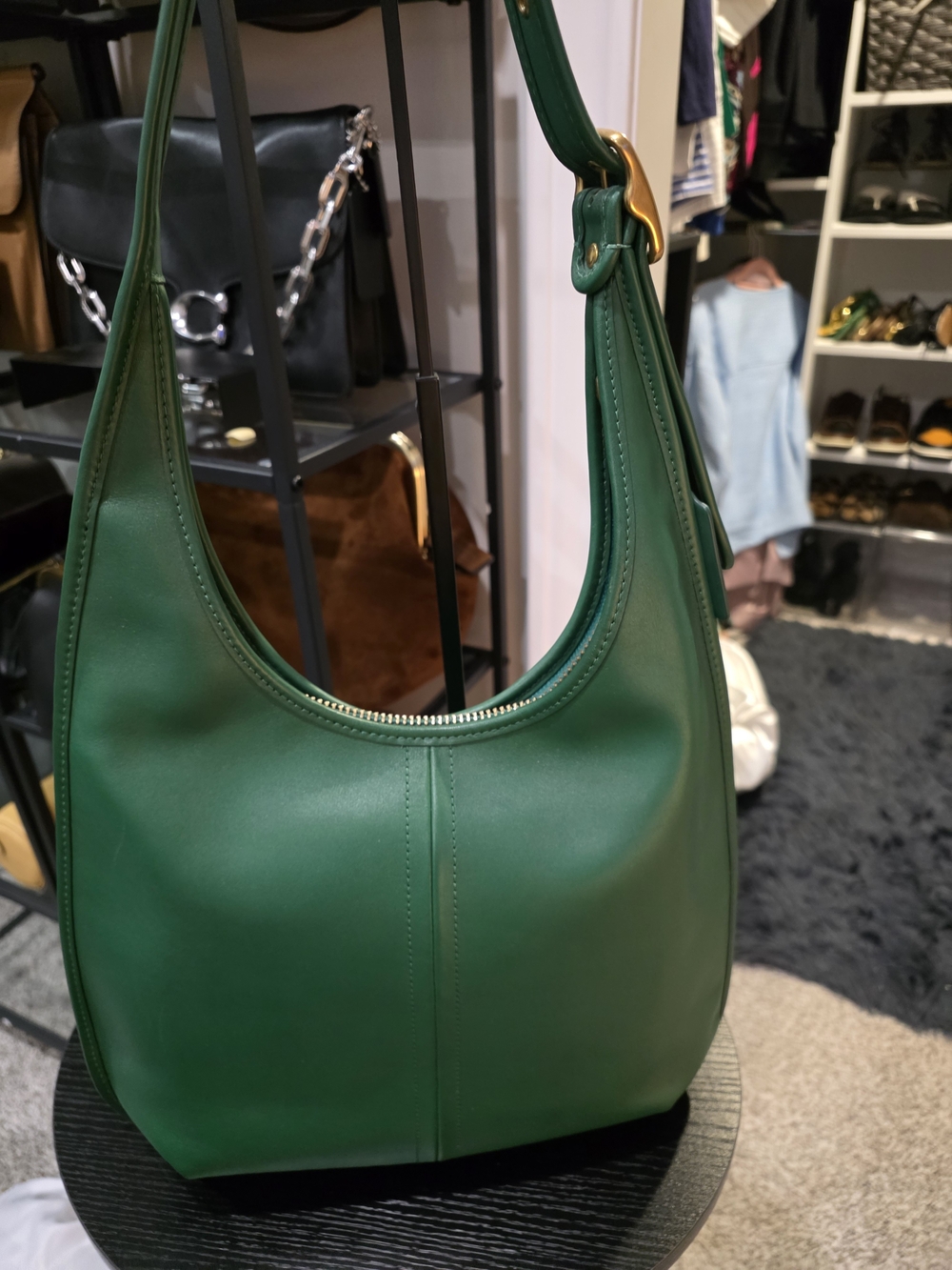 Coach Large ERGO Green Leather Shoulder Bag